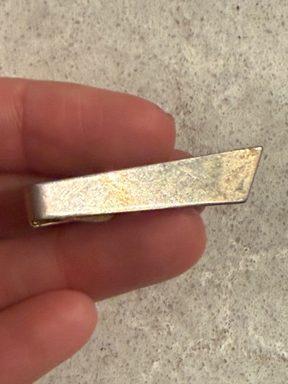Vintage 1960s angled Gold Tone Diagonal Tie Clip